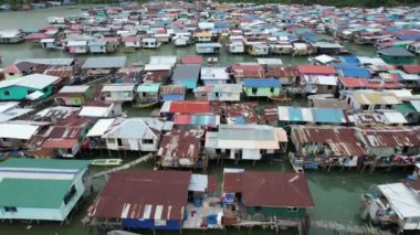 Gaya Adası 'ndaki Köylerin Sahnesi, Kota Kinabalu, Sabah Malezya