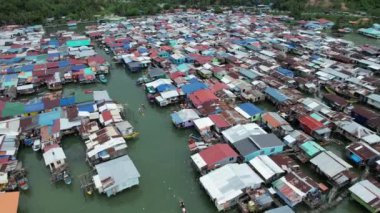 Gaya Adası 'ndaki Köylerin Sahnesi, Kota Kinabalu, Sabah Malezya