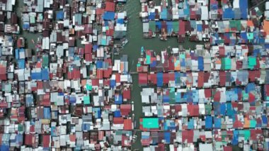 Gaya Adası 'ndaki Köylerin Sahnesi, Kota Kinabalu, Sabah Malezya