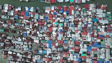 Gaya Adası 'ndaki Köylerin Sahnesi, Kota Kinabalu, Sabah Malezya