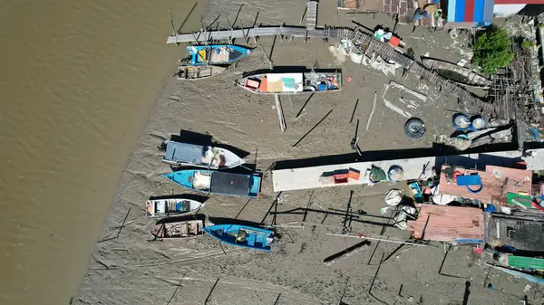 stock image Aerial View of A traditional fishing village at Kuching, Sarawak, Malaysia