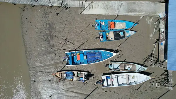 stock image Aerial View of A traditional fishing village at Kuching, Sarawak, Malaysia