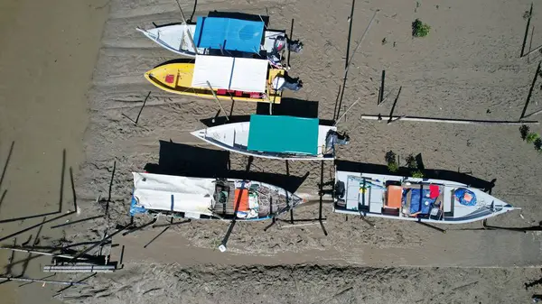 stock image Aerial View of A traditional fishing village at Kuching, Sarawak, Malaysia