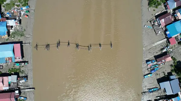 stock image Aerial View of A traditional fishing village at Kuching, Sarawak, Malaysia