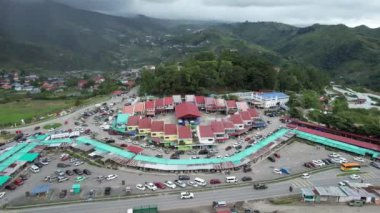 Kundasang, Malezya - 28 Mayıs 2024: Kundasang Kasabasının Hava Görüntüsü