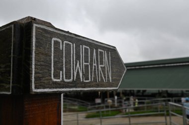 Kundasang, Malezya - 28 Mayıs 2024: Desa Süt Hayvanı Çiftliği Hava Görüntüsü