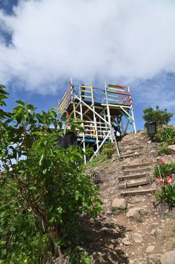 Kundasang, Malezya - 28 Mayıs 2024: Sosodikon Tepesi Kundasang Sabah Hava Görüntüsü