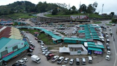 Kundasang, Malezya - 28 Mayıs 2024: Kundasang Kasabasının Hava Görüntüsü