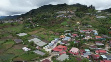 Kundasang, Malezya - 28 Mayıs 2024: Kundasang Kasabasının Hava Görüntüsü