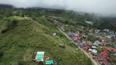 Kundasang, Malezya - 28 Mayıs 2024: Kundasang Kasabasının Hava Görüntüsü