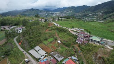 Kundasang, Malezya - 28 Mayıs 2024: Kundasang Kasabasının Hava Görüntüsü