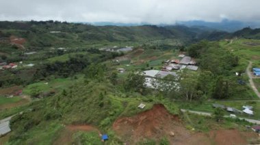 Kundasang, Malezya - 28 Mayıs 2024: Kundasang Kasabasının Hava Görüntüsü