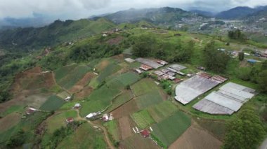 Kundasang, Malezya - 28 Mayıs 2024: Kundasang Kasabasının Hava Görüntüsü