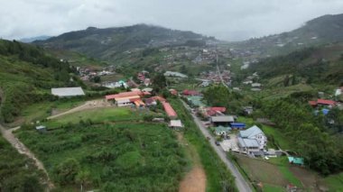Kundasang, Malezya - 28 Mayıs 2024: Kundasang Kasabasının Hava Görüntüsü