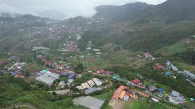 Kundasang, Malezya - 28 Mayıs 2024: Kundasang Kasabasının Hava Görüntüsü