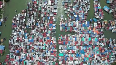 Gaya Adası 'ndaki Köylerin Sahnesi, Kota Kinabalu, Sabah Malezya