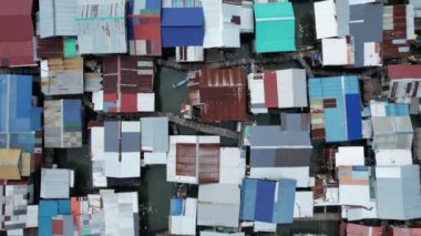 Gaya Adası 'ndaki Köylerin Sahnesi, Kota Kinabalu, Sabah Malezya