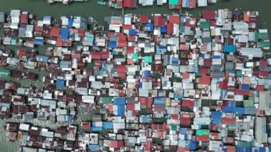 Gaya Adası 'ndaki Köylerin Sahnesi, Kota Kinabalu, Sabah Malezya