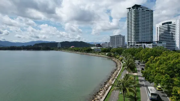 stock image Kota Kinabalu, Malaysia  May 30 2024: The Waterfront Area of Kota Kinabalu City Centre