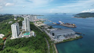 Kota Kinabalu, Malezya 30 Mayıs 2024: Kota Kinabalu Şehir Merkezi Rıhtımı