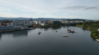 Kota Kinabalu, Malezya 30 Mayıs 2024: Kota Kinabalu Şehir Merkezi Rıhtımı