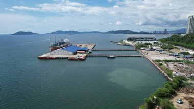 Kota Kinabalu, Malezya 30 Mayıs 2024: Kota Kinabalu Şehir Merkezi Rıhtımı