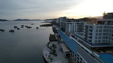 Kota Kinabalu, Malezya 30 Mayıs 2024: Kota Kinabalu Şehir Merkezi Rıhtımı