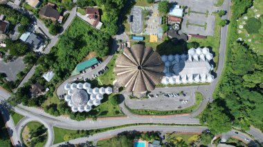 Kuching, Malezya - 21 Haziran 2024: Kuching City 'deki Landmark Binalarının Havadan Görünümü