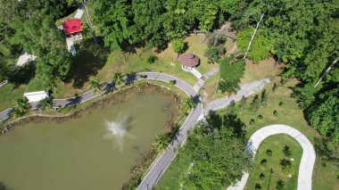 Kuching, Malezya - 21 Haziran 2024: Kuching City 'deki Landmark Binalarının Havadan Görünümü