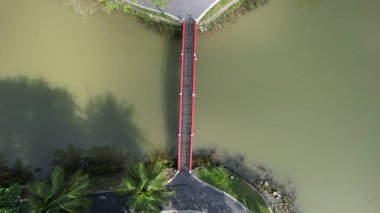 Kuching, Malezya - 21 Haziran 2024: Kuching City 'deki Landmark Binalarının Havadan Görünümü