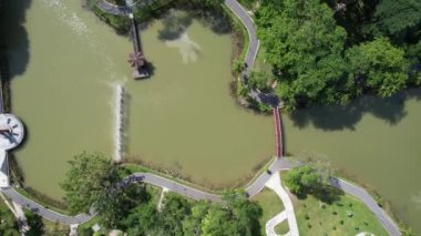 Kuching, Malezya - 21 Haziran 2024: Kuching City 'deki Landmark Binalarının Havadan Görünümü