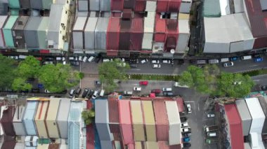 Kuching, Malezya - 21 Haziran 2024: Kuching City 'deki Landmark Binalarının Havadan Görünümü