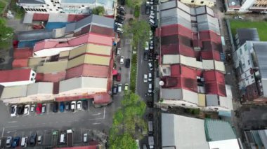 Kuching, Malezya - 21 Haziran 2024: Kuching City 'deki Landmark Binalarının Havadan Görünümü
