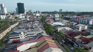 Kuching, Malezya - 21 Haziran 2024: Kuching City 'deki Landmark Binalarının Havadan Görünümü