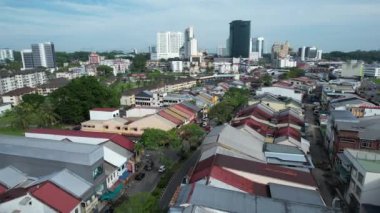 Kuching, Malezya - 21 Haziran 2024: Kuching City 'deki Landmark Binalarının Havadan Görünümü