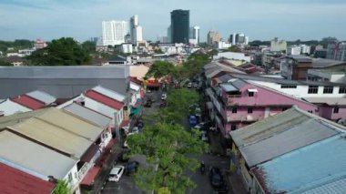 Kuching, Malezya - 21 Haziran 2024: Kuching City 'deki Landmark Binalarının Havadan Görünümü