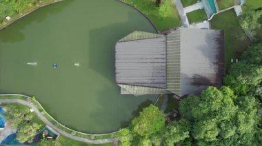 Kuching, Malezya - 21 Haziran 2024: Kuching City 'deki Landmark Binalarının Havadan Görünümü