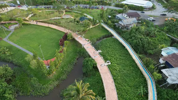 stock image Kuching, Malaysia - July 6 2024: The Batu Kawah Riverbank Park