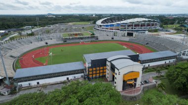 Kuching, Malaysia - July 11 2024: The State Stadiums of Kuching clipart