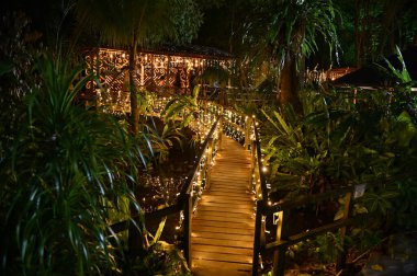 Kuching, Malezya - 3 Ağustos 2024: Yemek Festivali Sokak Fuarı