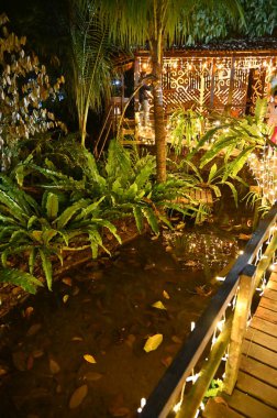 Kuching, Malezya - 3 Ağustos 2024: Yemek Festivali Sokak Fuarı