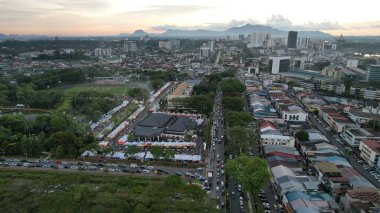 Kuching, Malezya - 8 Ağustos 2024: Kuching Festivali Yemek Fuarı Hava Görüntüsü