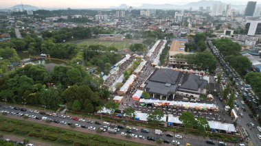 Kuching, Malezya - 8 Ağustos 2024: Kuching Festivali Yemek Fuarı Hava Görüntüsü