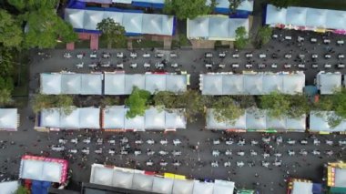 Kuching, Malezya - 8 Ağustos 2024: Kuching Festivali Yemek Fuarı Hava Görüntüsü