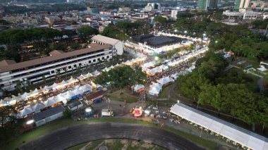 Kuching, Malaysia - August 8, 2024: Aerial View of The Kuching Festival Food Street Fair clipart