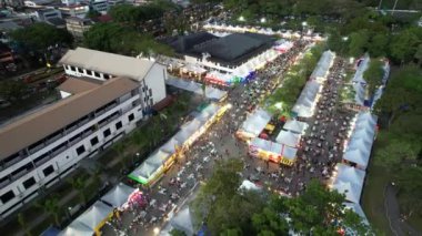 Kuching, Malezya - 8 Ağustos 2024: Kuching Festivali Yemek Fuarı Hava Görüntüsü