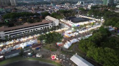 Kuching, Malezya - 8 Ağustos 2024: Kuching Festivali Yemek Fuarı Hava Görüntüsü
