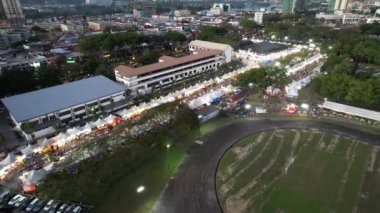 Kuching, Malezya - 8 Ağustos 2024: Kuching Festivali Yemek Fuarı Hava Görüntüsü