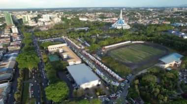 Kuching, Malezya - 8 Ağustos 2024: Kuching Festivali Yemek Fuarı Hava Görüntüsü
