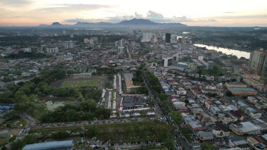 Kuching, Malezya - 8 Ağustos 2024: Kuching Festivali Yemek Fuarı Hava Görüntüsü